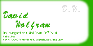 david wolfram business card
